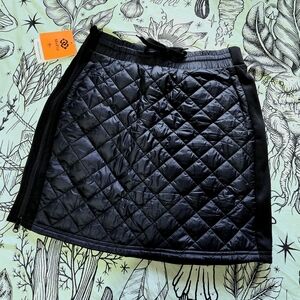 Black Puffy Quilted Women's Skirt